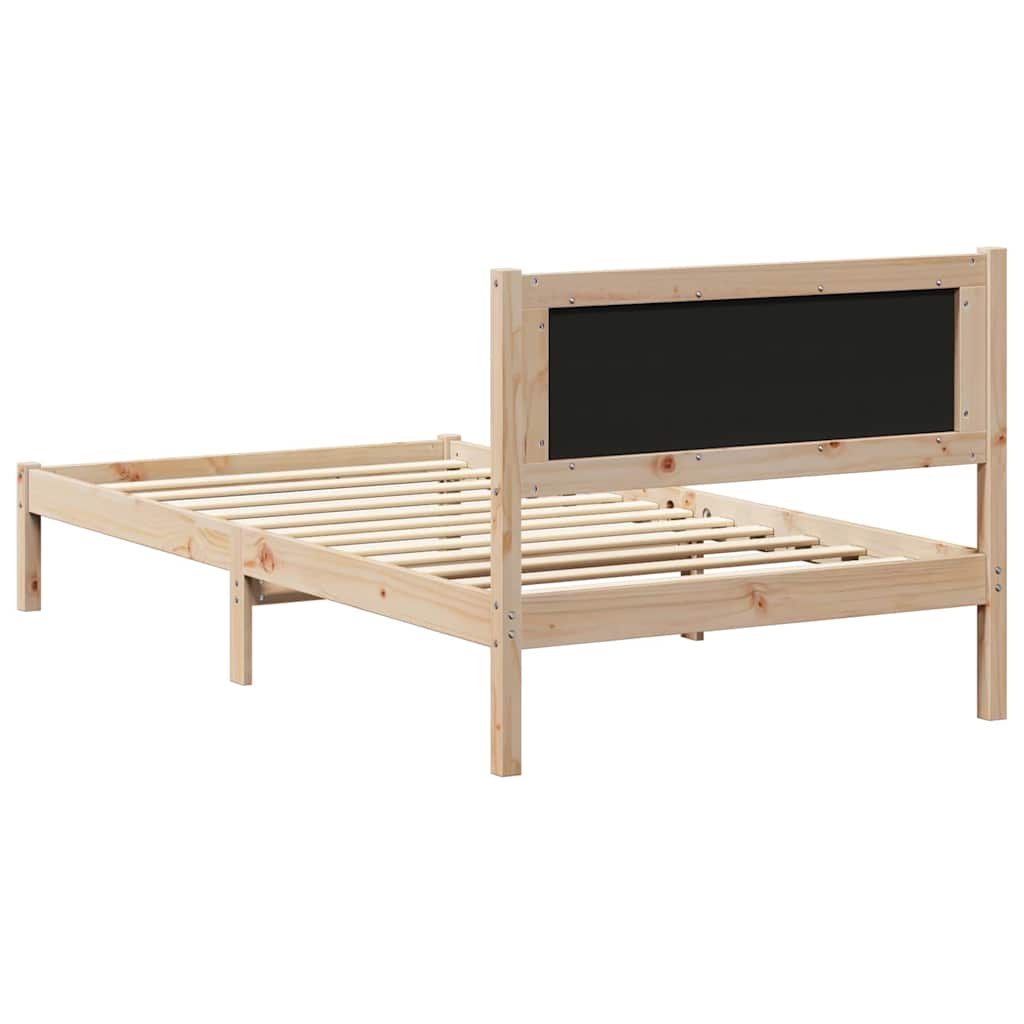 Bed Frame with Upholstered Headboard Light Grey 100 x 200 cm